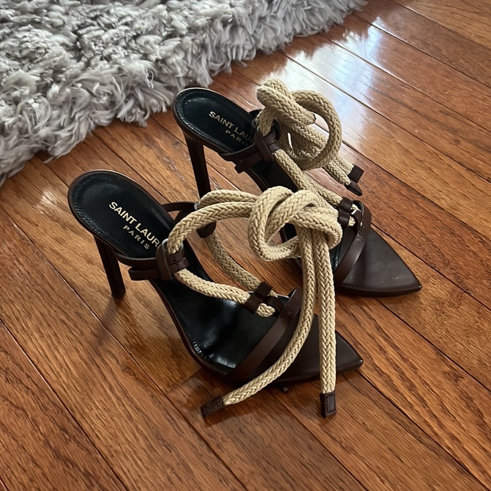 Saint Laurent Majorelle leather rope sandals
